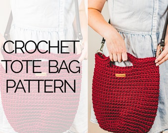 Crochet Tote Bag Pattern | Crochet Handbag Pattern | Crochet Bag with Handle Pattern | Crochet Pattern Bag | PDF | Tutorial Video