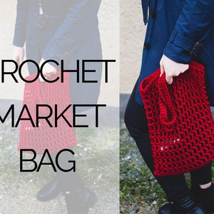 Crochet Market Bag Pattern | Crochet Reusable String Net Bag Pattern | Crochet Mesh Bag | PDF