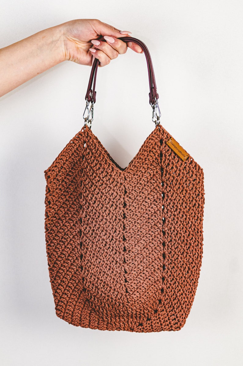 Crochet Bag With Handles Pattern Crochet Market Bag Pattern Etsy