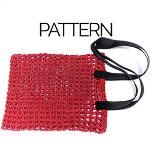 Crochet Tote Bag Pattern with Handles | Crochet Reusable Market Net Bag Pattern | Crochet Mesh Bag Pattern