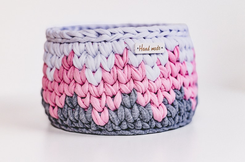 Crochet Nursery Basket Pattern Set of 3 Crocheted Baskets Etsy