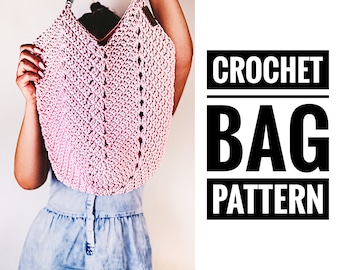 Crochet Bag with Handles Pattern | Crochet Market Bag Pattern | Crochet Reusable Net Bag Pattern | Crochet Tulip Bag | PDF | Tutorial Video