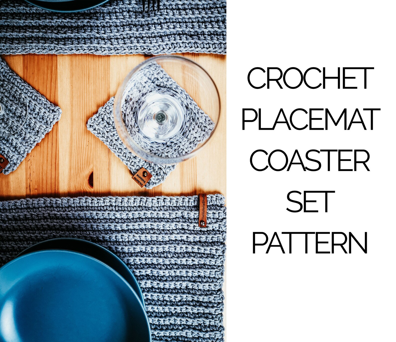 Crochet Rectangular Placemat and Coaster Set Pattern Etsy