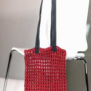 Modèle de sac fourre-tout au crochet Modèle de sac en filet de marché réutilisable au crochet Modèle de sac en filet au crochet image 3