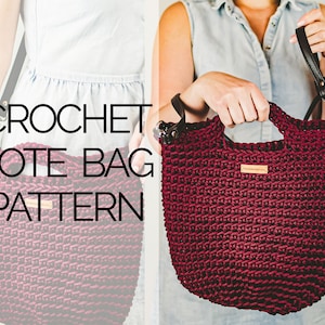 Crochet Tote Bag Pattern | Crochet Handbag Pattern | Crochet Bag with Handle Pattern | Crochet Pattern Bag | PDF | Tutorial Video