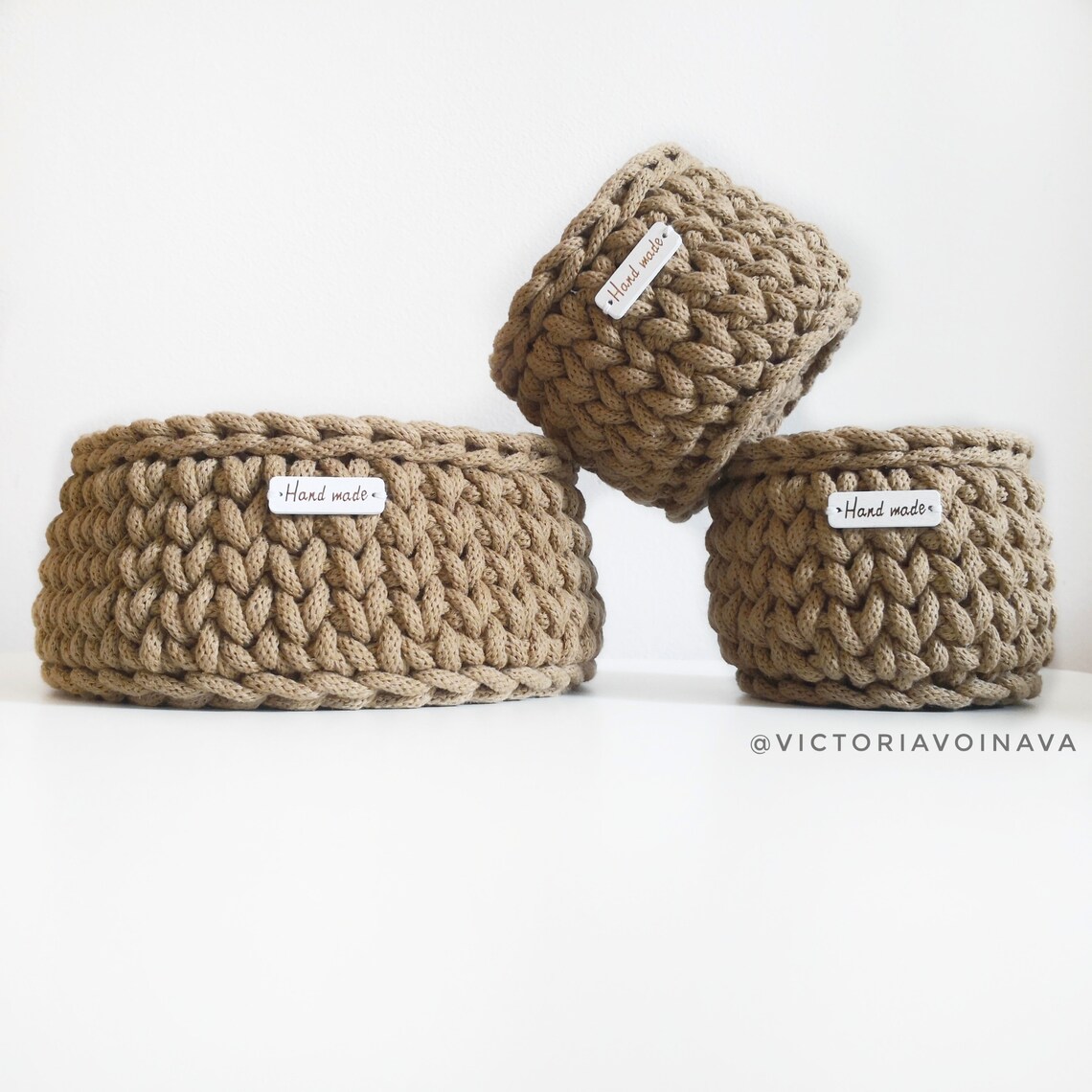 Crochet Round Basket Pattern Crochet Bathroom Storage Basket Etsy