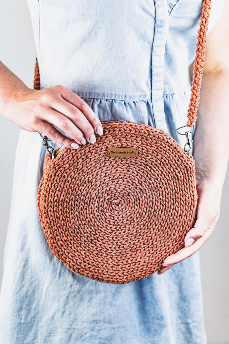 Crochet Circle Bag Pattern Crochet Round Bag Pattern Etsy