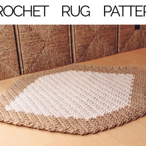Crochet Rhombus Rug Pattern | Crochet Modern Geometric Rug Pattern | Crochet Handmade Rug Pattern