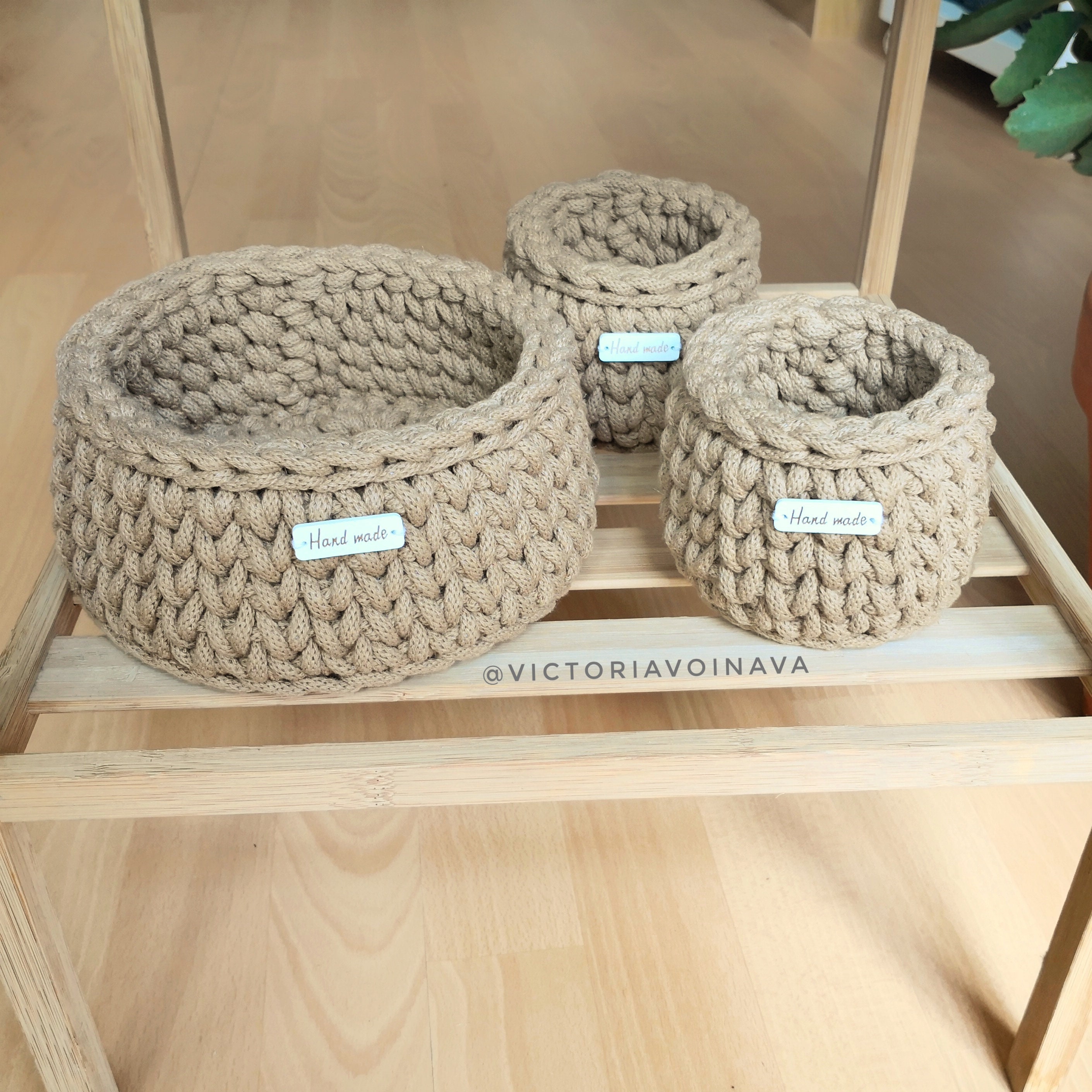 Crochet Round Basket Pattern Crochet Bathroom Storage Basket Etsy