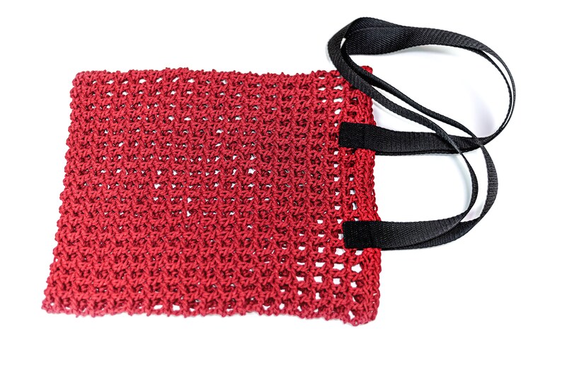 Modèle de sac fourre-tout au crochet Modèle de sac en filet de marché réutilisable au crochet Modèle de sac en filet au crochet image 9