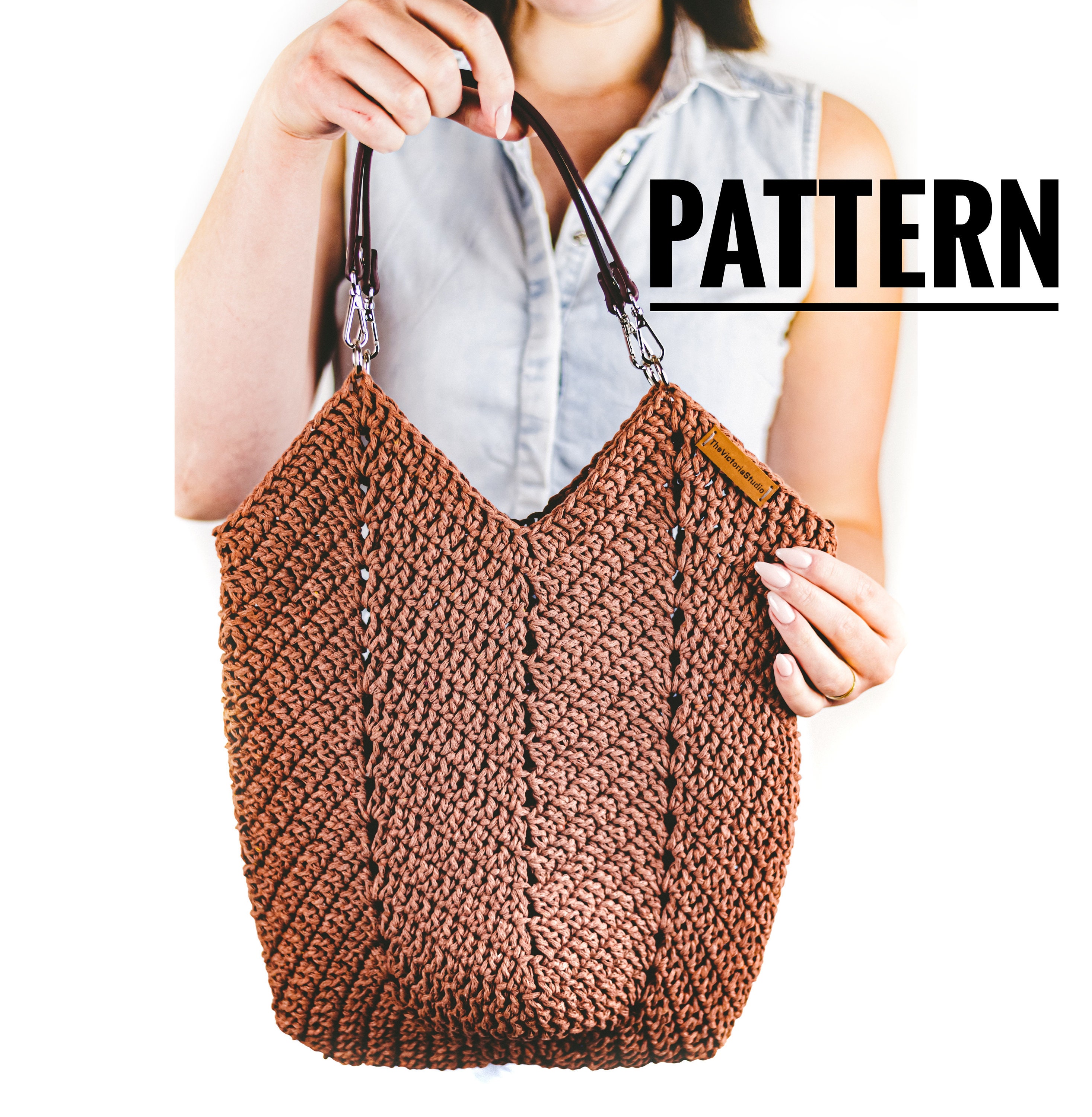 Crochet Bag With Handles Pattern Crochet Market Bag Pattern Etsy