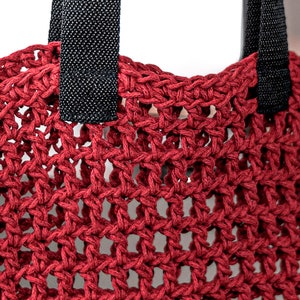 Modèle de sac fourre-tout au crochet Modèle de sac en filet de marché réutilisable au crochet Modèle de sac en filet au crochet image 8