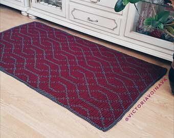 Crochet Rug | Geometric Area Carpet 3x5