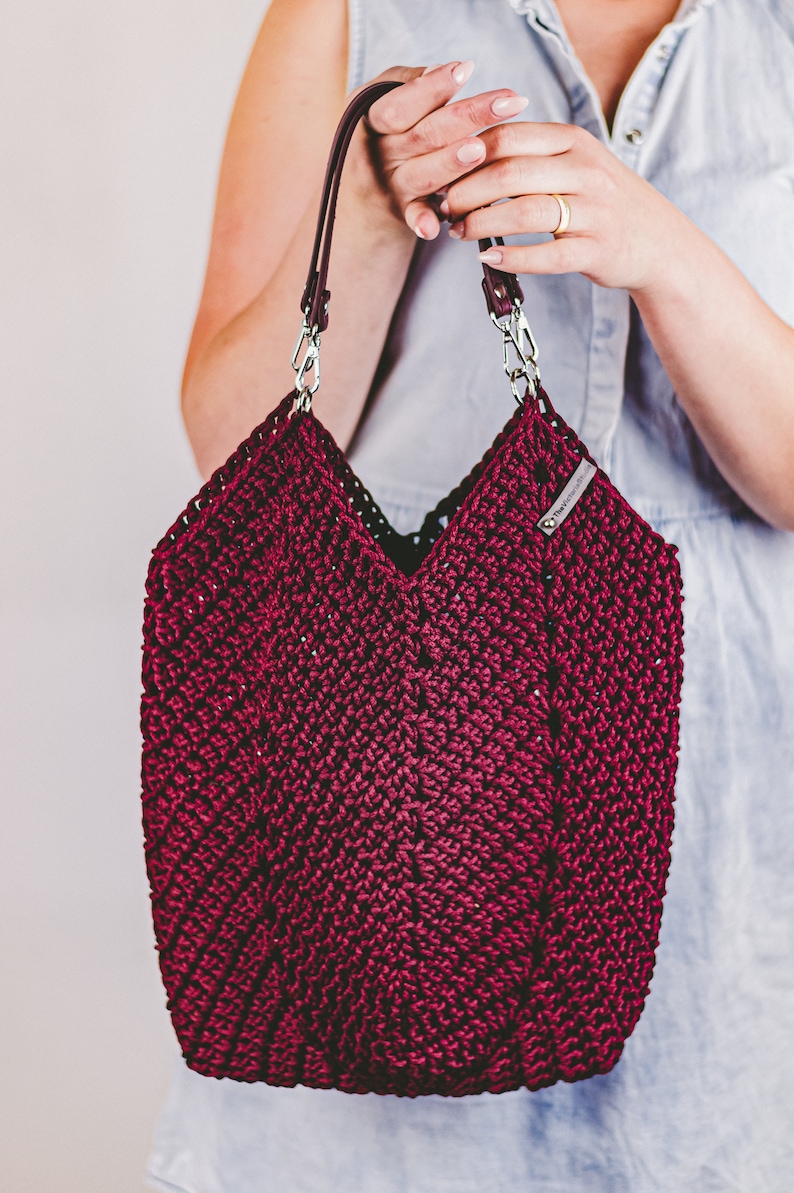 Crochet Bag With Handles Pattern Crochet Market Bag Pattern - Etsy