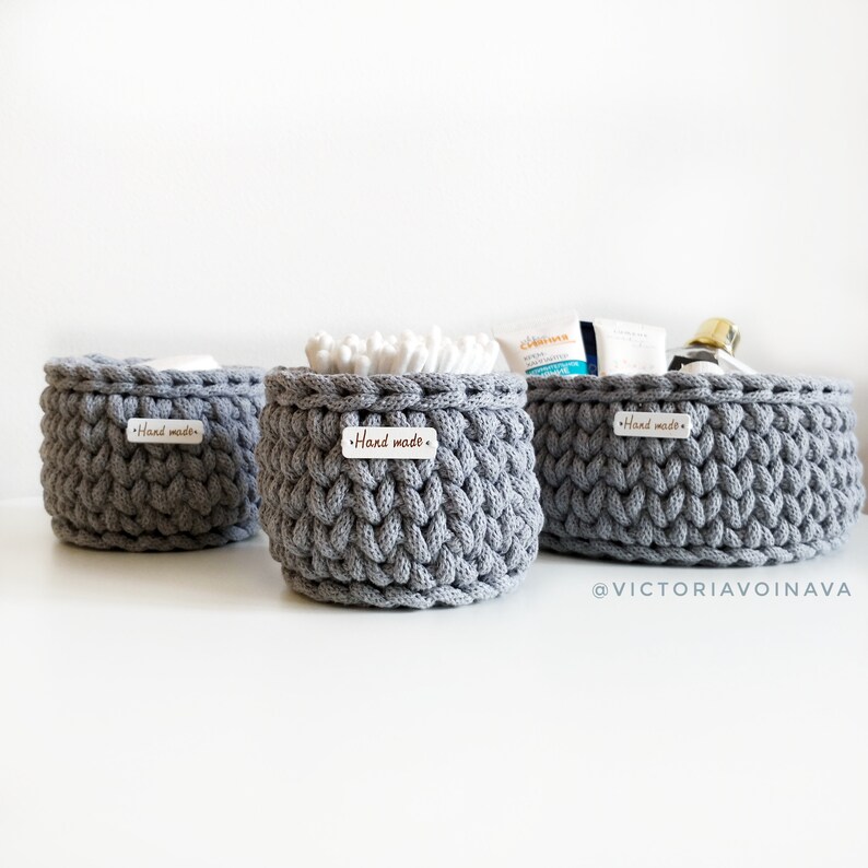 Crochet Round Basket Pattern Crochet Bathroom Storage Basket Etsy