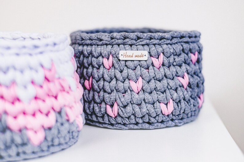 Crochet Nursery Basket Pattern Set of 3 Crocheted Baskets Etsy