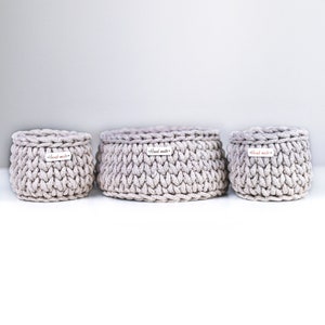 Crochet Round Basket Pattern | Set of Rope Baskets Pattern | Crochet Bathroom Storage Basket
