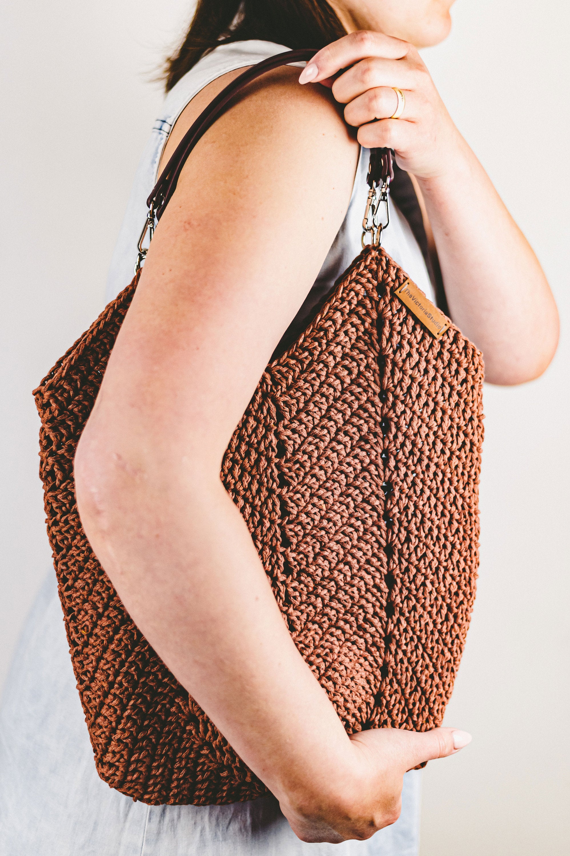 Crochet Bag With Handles Pattern Crochet Market Bag Pattern Etsy