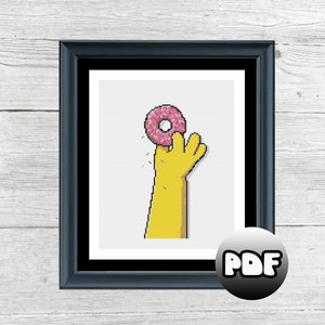 The Simpsons - Donut - Cross Stitch Pattern - PDF - Instant Download - TV Show - Modern - Wall Art - Beginner Cross Stitch