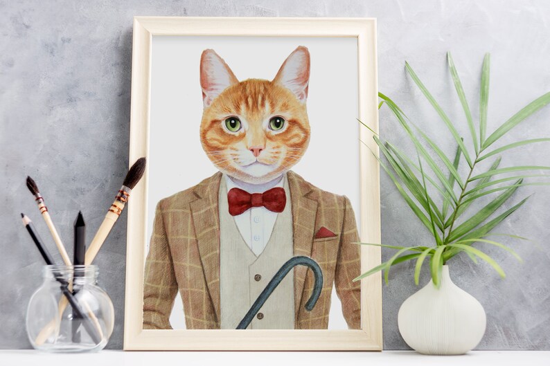 custom pet Portrait painting Personalized Pet memorial pet in cloth unique birthday Father/'s Day gift Regal Pet Portrait royal Pet Portrait