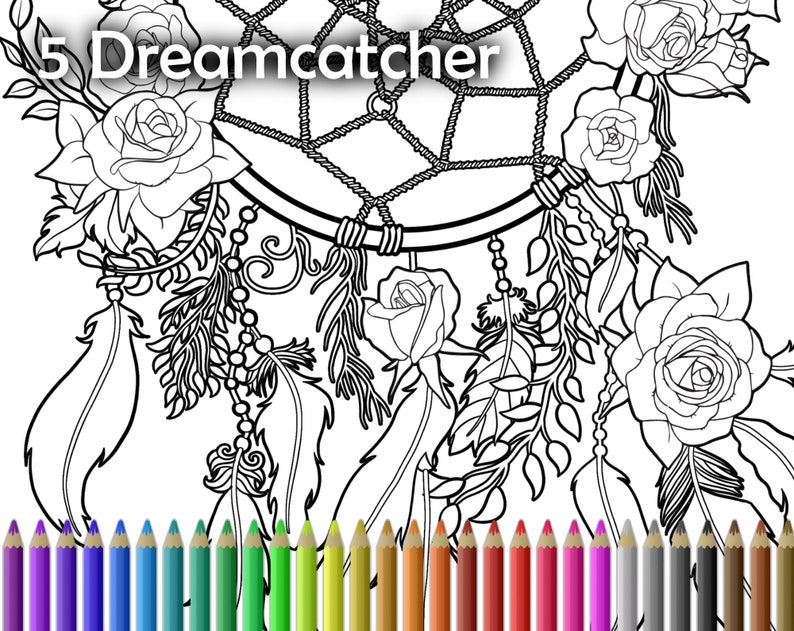 Download Adult Coloring Book Pdf Printable Dreams Jpg Pdf Download Set Of Dreamcatcher Coloring Pages For Adults Coloring Page Download Print Drawing Illustration Digital Advancedrealty Com