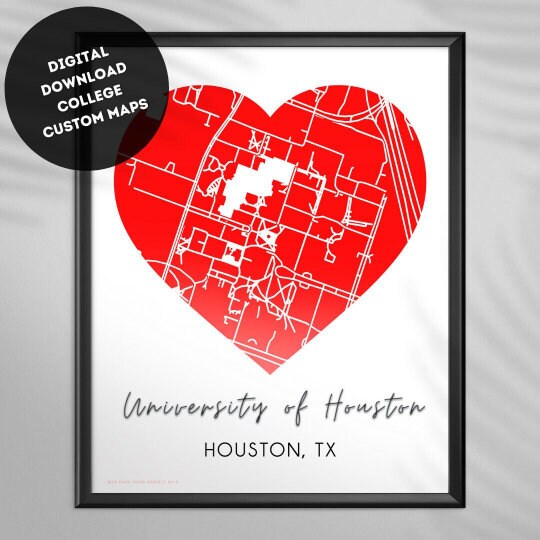 University Map Digital Download, Custom Maps, College Campus, College ...