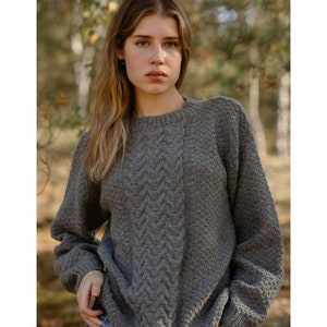 Hand Knit Woolen Vintage Women Sweater, Winter Merino Alpaca Mohair Wool Warm Boho Pullover Top, Soft Chunky Knit Pure Wool Jumper PALERMO