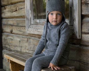 Merino Wool Turtle Neck Sweater for Kids, Warm Woolen Springtime Top, Hygge Kids Fashion