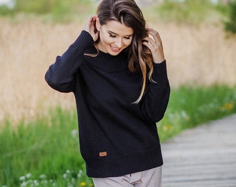 Gemütliche Merino Wolle Pullover für Frauen, leichte hochwertige Garne Top für den Frühling