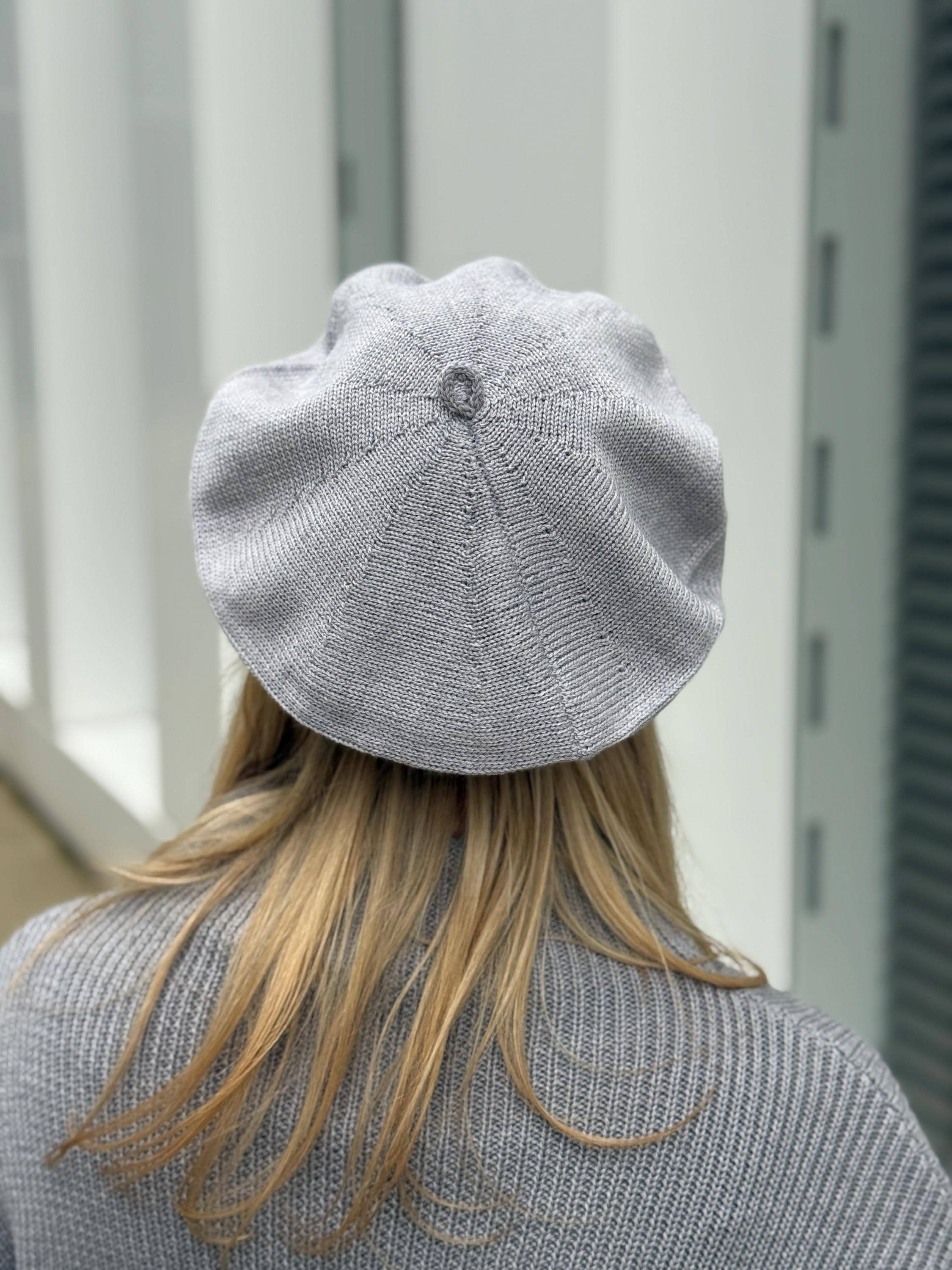 Bonnet Beret Gris En Laine Grosses Mailles - Taille Unique - Style Bohème - Neuf