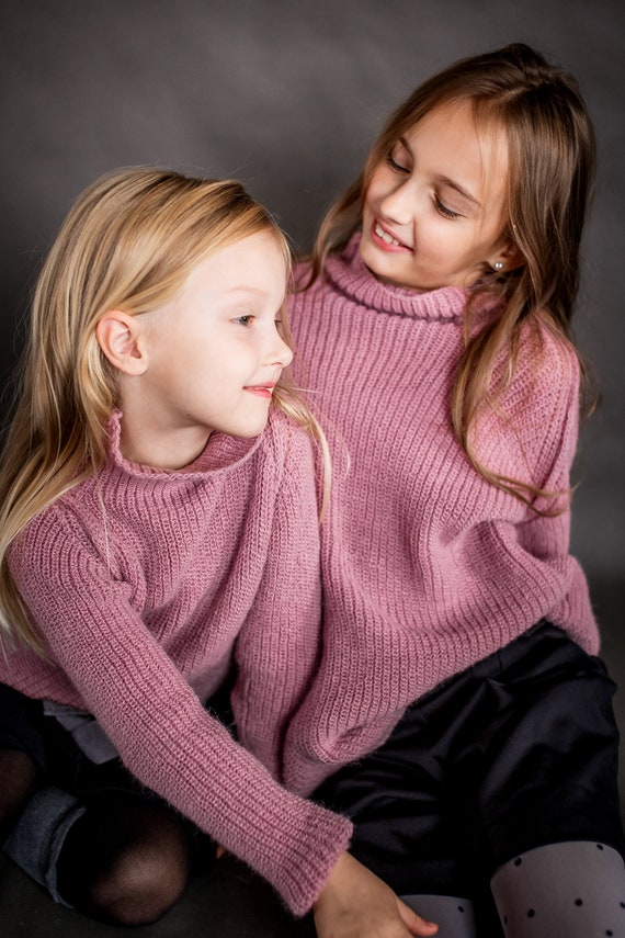 Pullover Mädchen Warm Fleece Gefütterte Strickpul Produktbild-Vorschau 10