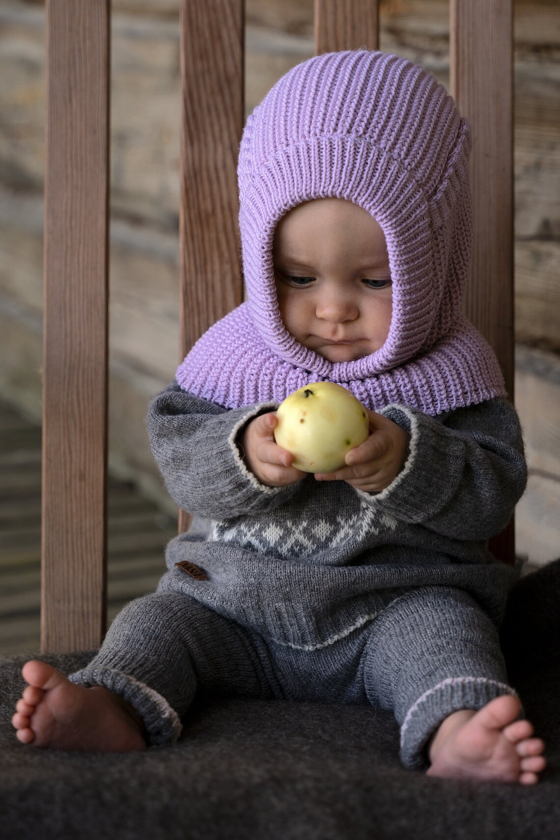 Soft Knitted Baby Balaclava Cap Merino Wool Winter Cap Kids Etsy