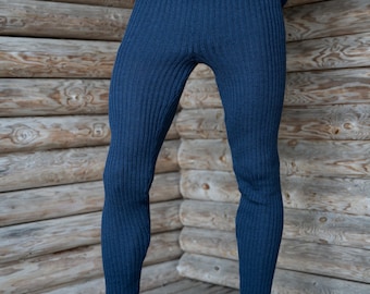 Mens Leggings Knitted Merino Man Tights 
