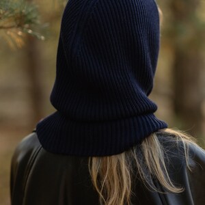 Women’s Chunky Knit Blue Winter Cap – Handcrafted Multi-Toned