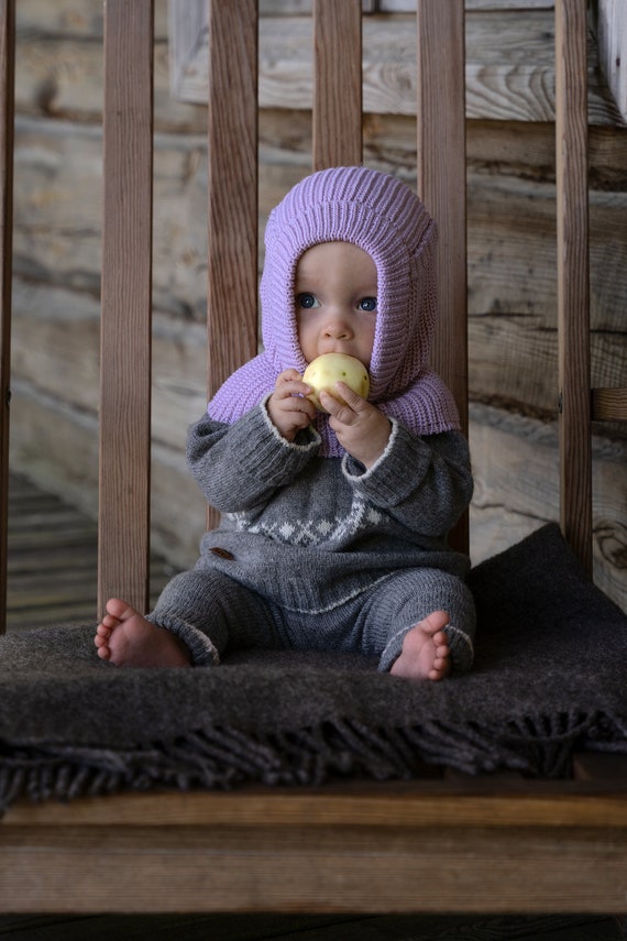 Bonnet cagoule pour bébé tricoté doux, bonnet dhiver en laine mérinos,  casque unisexe pour enfants, collier dautomne pour bébé -  Canada