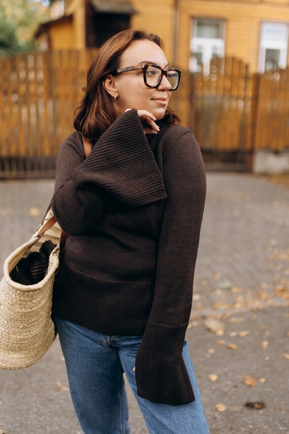 Merino Wool Sweater Women Women's Merino Wool Crewneck Sweater