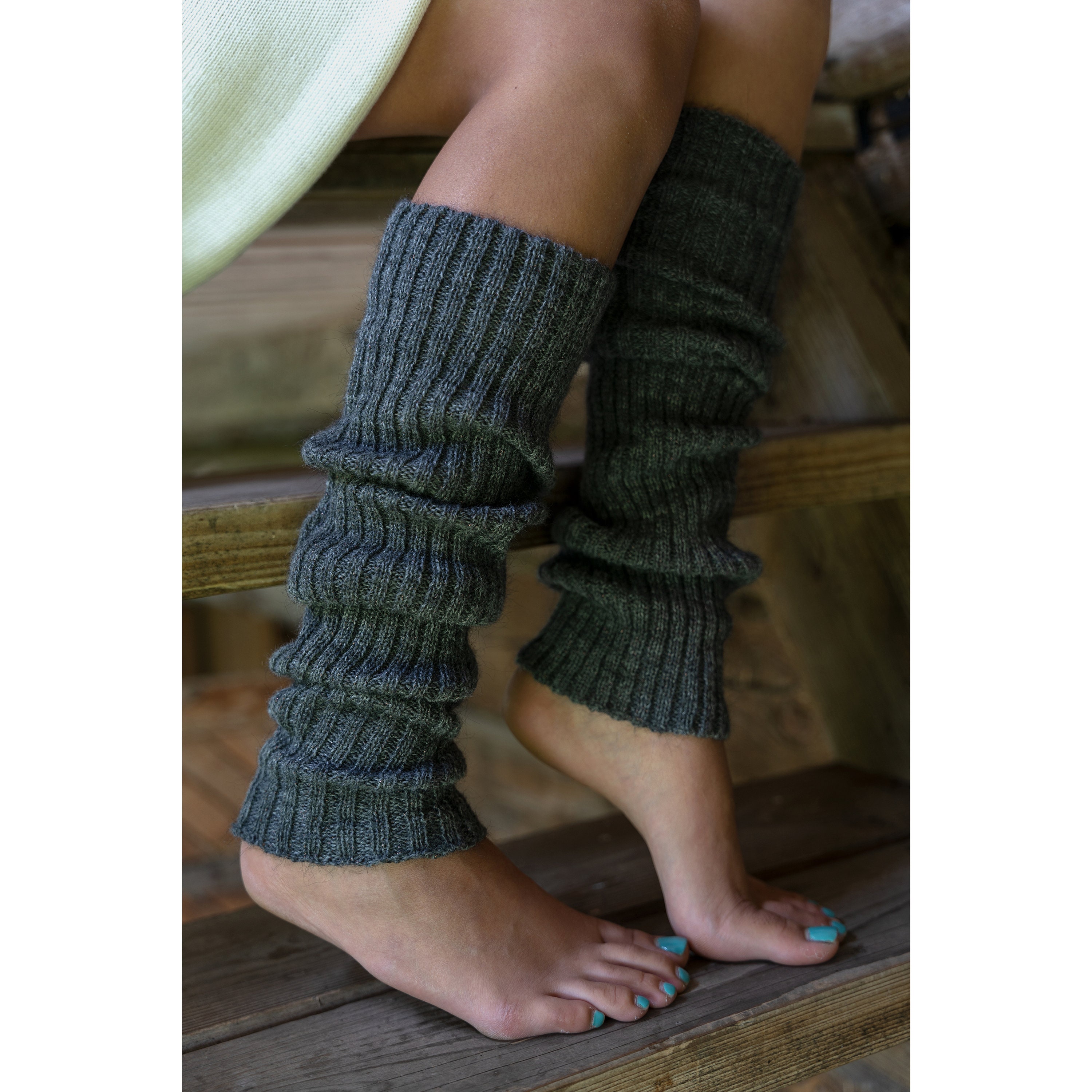 Hand Knitted 100% Merino Wool Legwarmers, Womens Knee High Welly