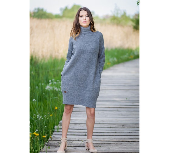 Vestido de túnica de lana merino para la primavera vestido - Etsy España