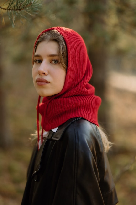 Unisex 100% Merino Wool Winter Balaclava Hooded Scarf Hat Full Face Cover Balaclava - Adult - 100% MERINO WOOL Women  main image 4