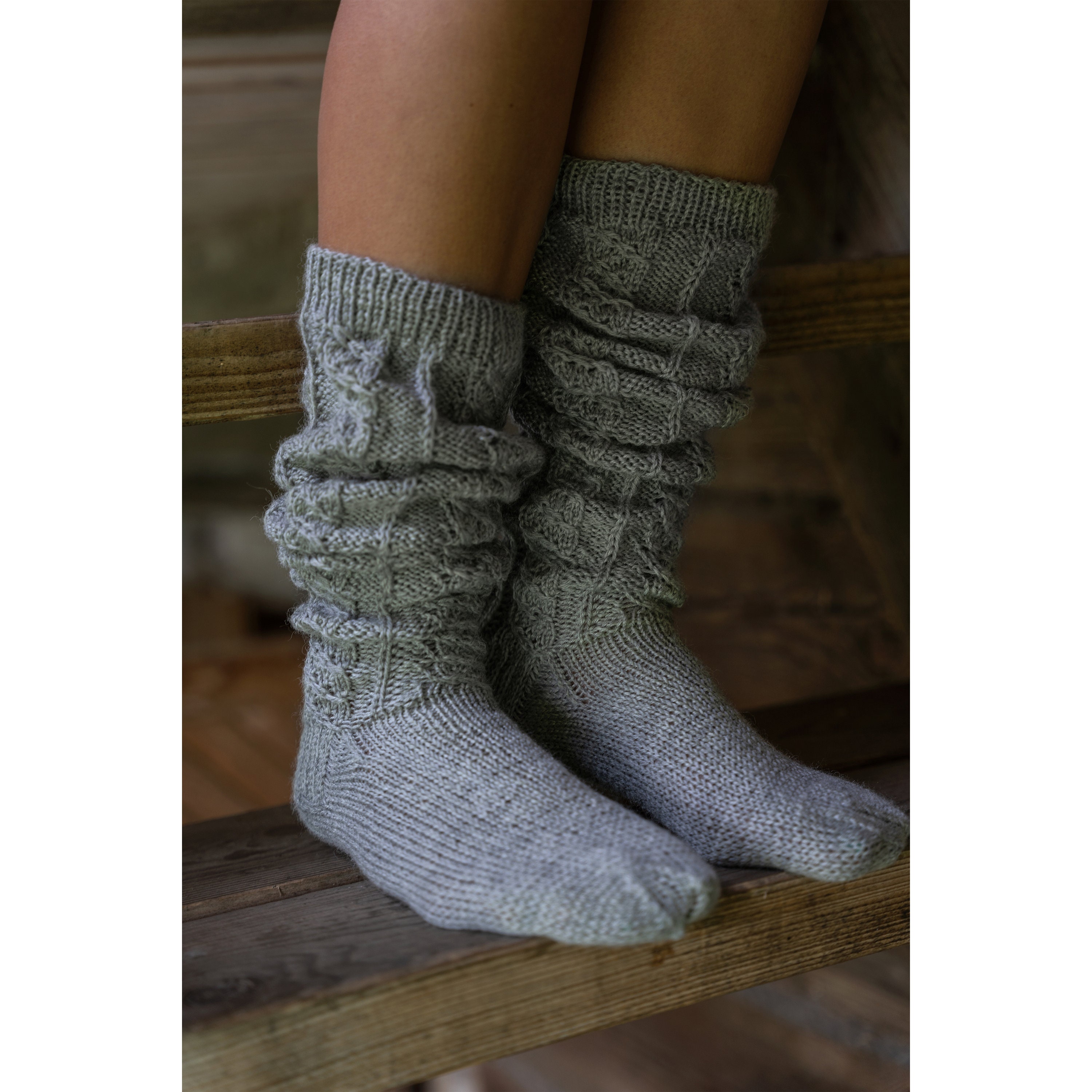 Hand Knitted Wool Women's Socks, Cosy Vintage Woolen Socks, Gift