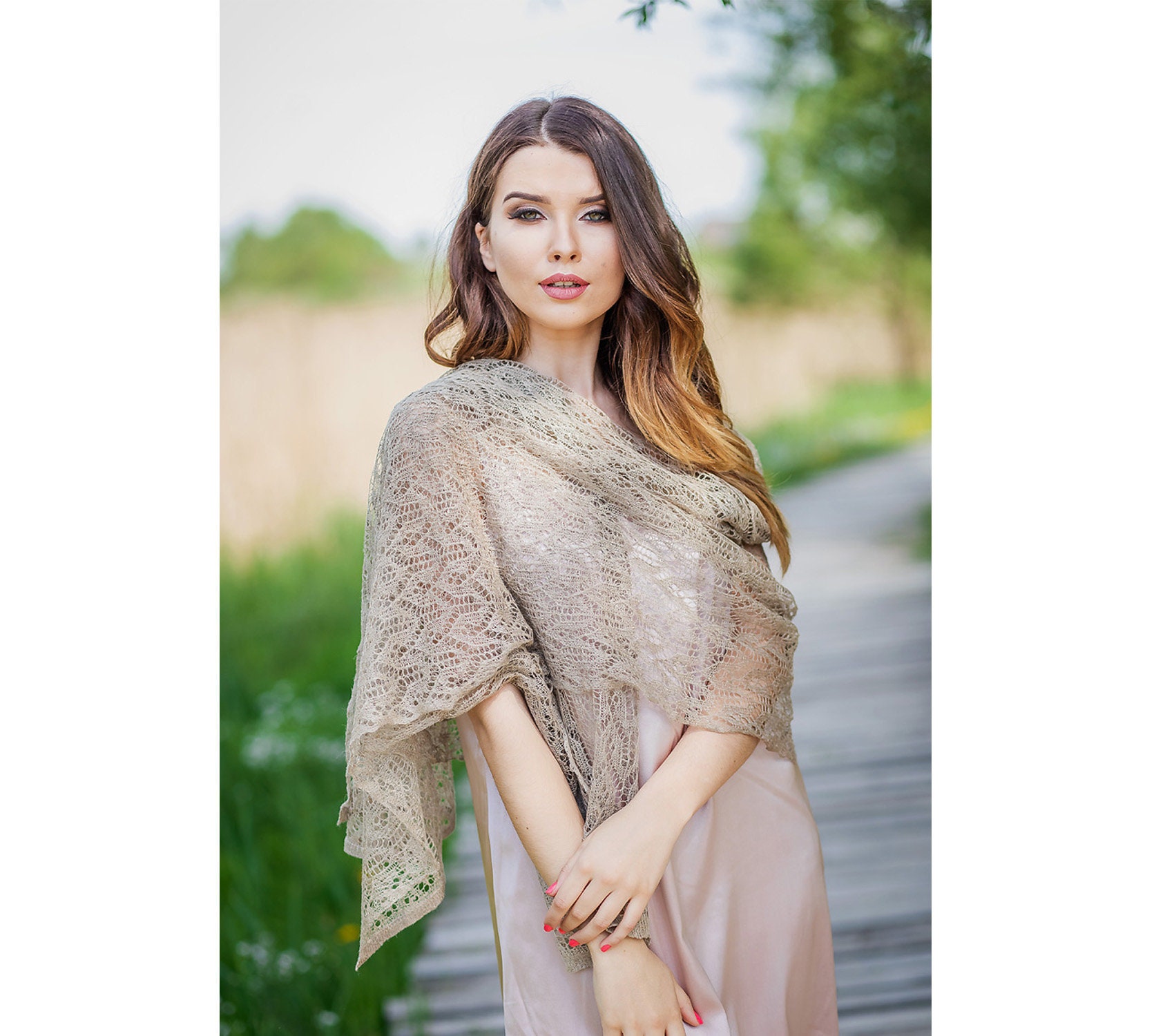 lightweight shawl with sleeves