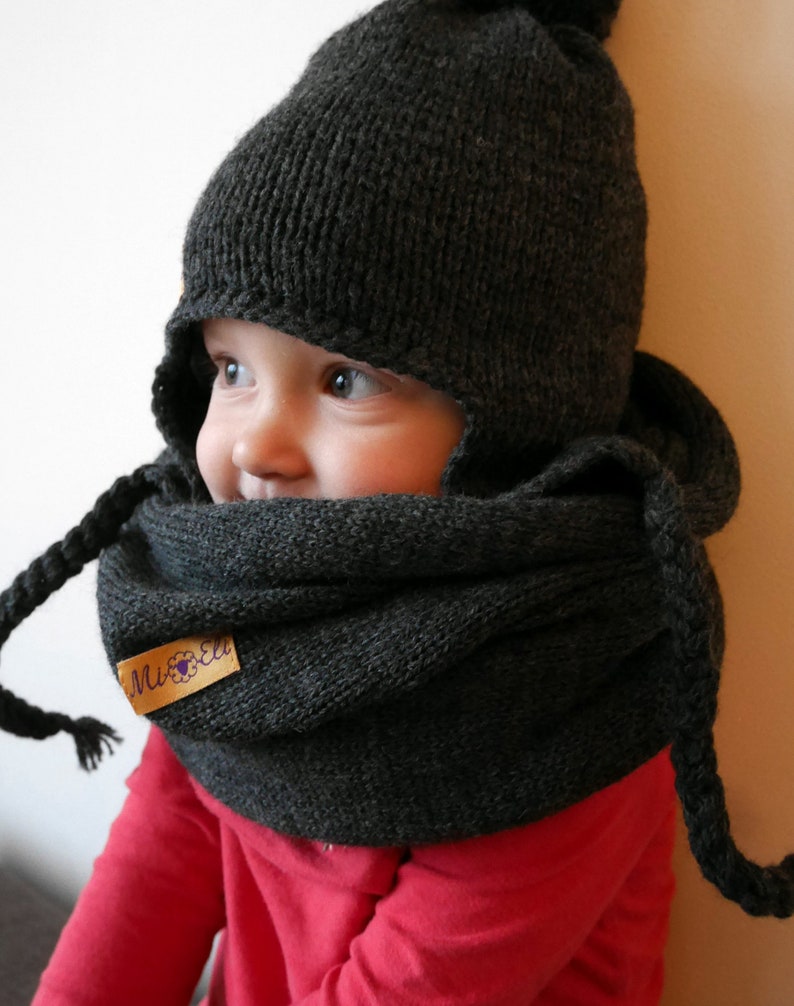 Pink Infinity Scarf for Kids, Merino Wool Cowl Scarf, Kids Winter Scarf ...