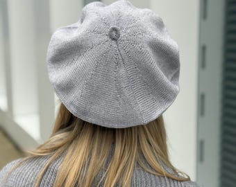 Beret Hat Merino Wool Knit Beret Women Tam Hat Chemo Hat Slouchy