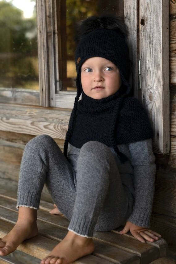 Kids Merino Wool & Silk Loop Scarf – Soft Neck Warmer Snood For Boys And Girls