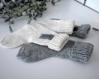 Merino Baby Socks for Baby, Super Warm Lighweight Hand Knitted Woolen Socks
