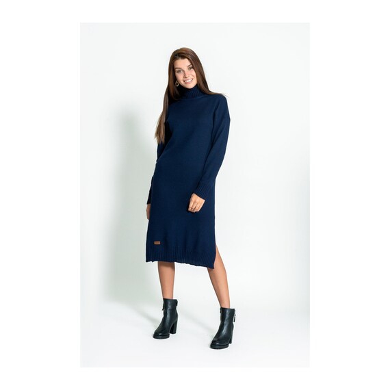 blue turtleneck sweater dress v28 Women Long Turtleneck Knit Stretchable Elasticity Long Sleeve Slim Fit Sweater  Dress(XS,Beige) at Amazon Women's Clothing store