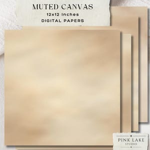 Fondos de lienzo en tonos apagados, texturas digitales neutras, papel grunge para scrapbooking, páginas de diario vintage, papel rústico imprimible (juego de 4)