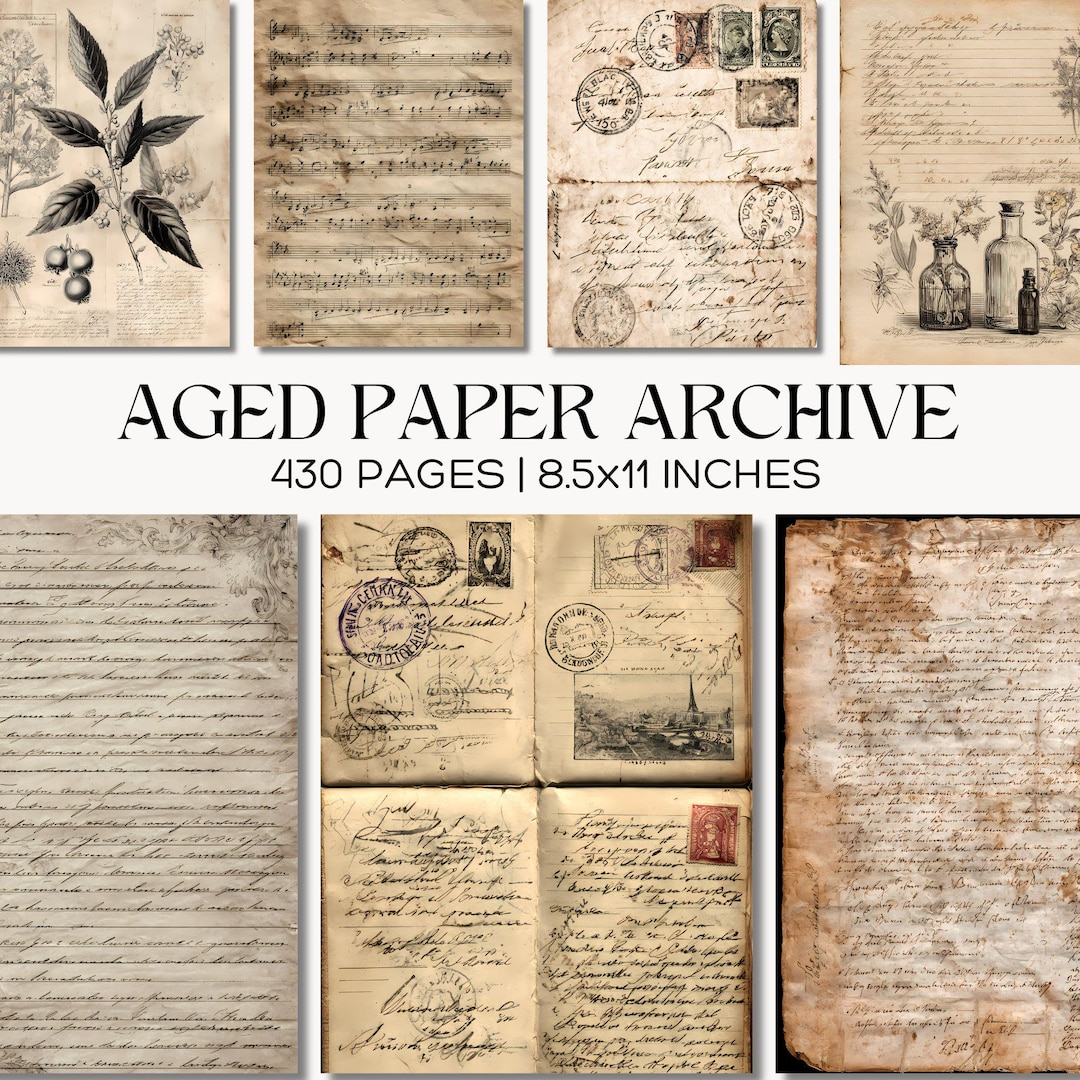 Aged Paper Archive Master Collection, Vintage Ephemera Junk Journal ...