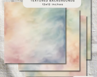 Soft Suede Watercolor Backgrounds, Pastel Digital Paper Pack of 4 Abstract Texture JPGs, Printable Pastel Papers, Crafting and Design Use
