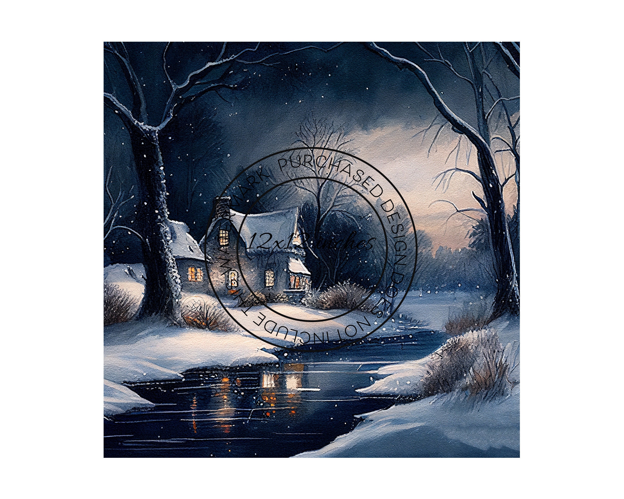 Winter Wonderland Wall Art Dusk Snowfall Peaceful Scenery Etsy